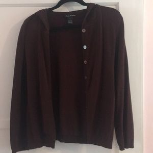 Brown button down hoodie